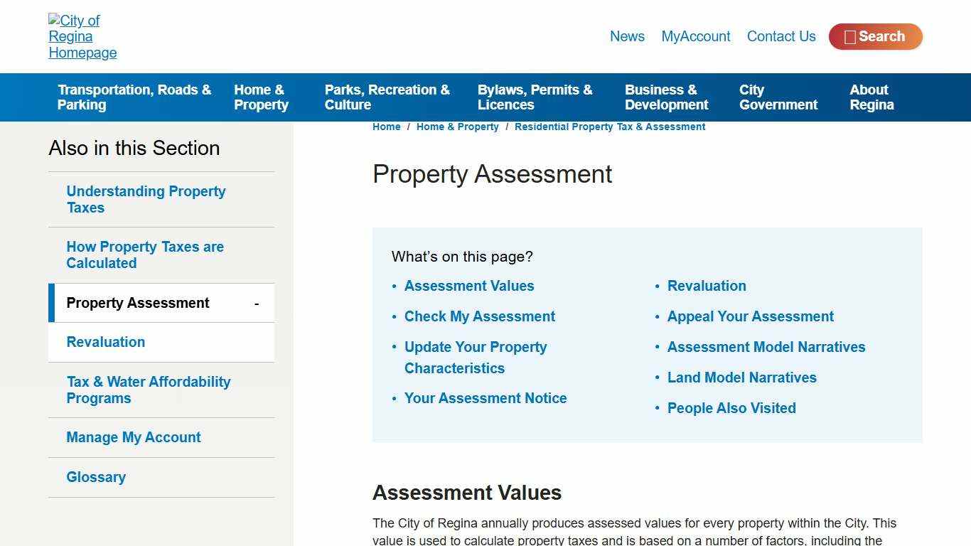 City of Regina Property Assessment