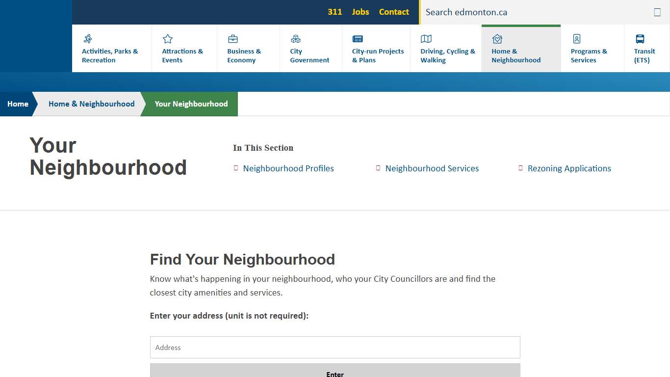 Your Neighbourhood City of Edmonton